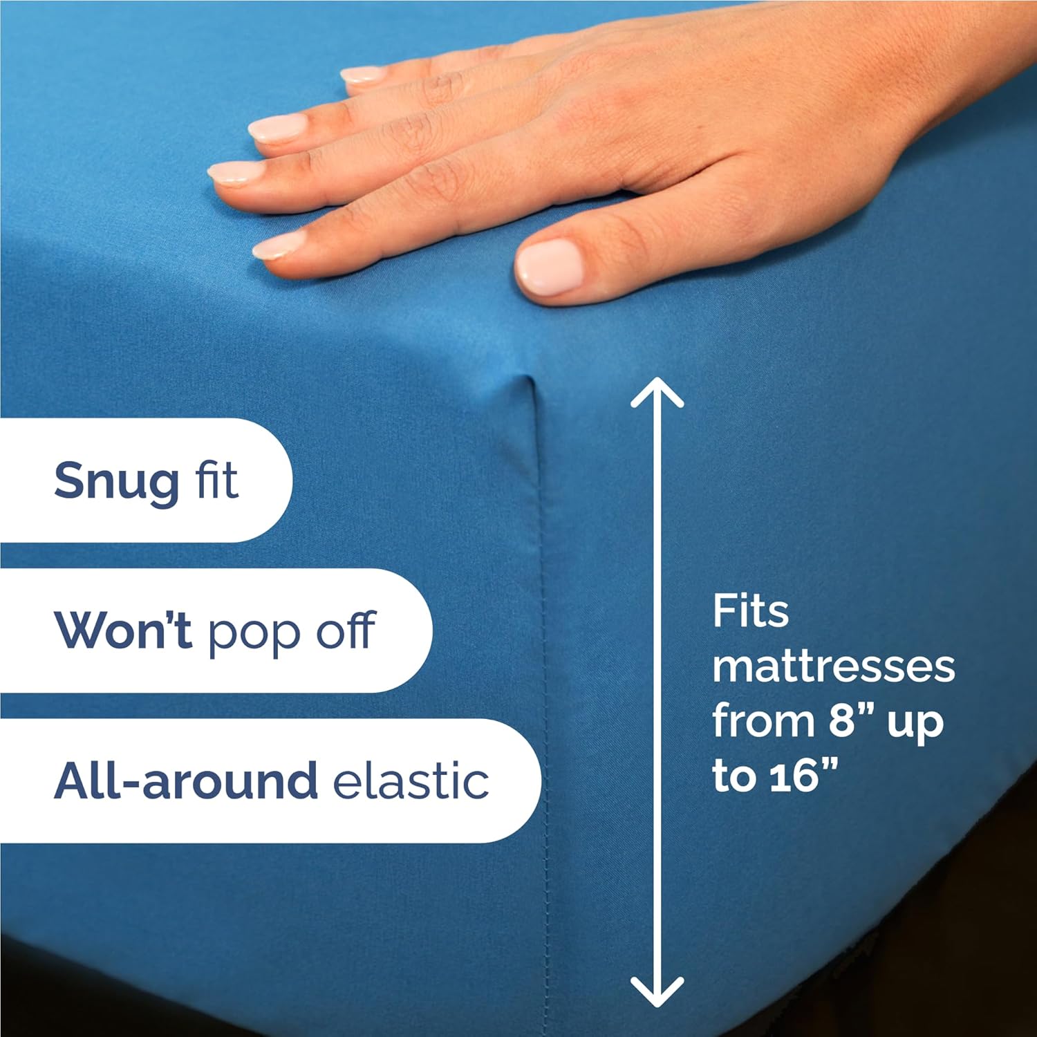 Skiennix Twin XL Sheet Set - Comfy Cooling Bed Sheets - Luxury Hotel Quality - Denim Blue, Deep Pockets