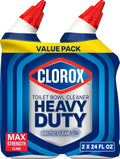 Clorox Toilet Bowl Cleaner - Heavy-Duty Stain & Ring Remover | Arctic Clean, 24 Fl Oz, Pack of 2