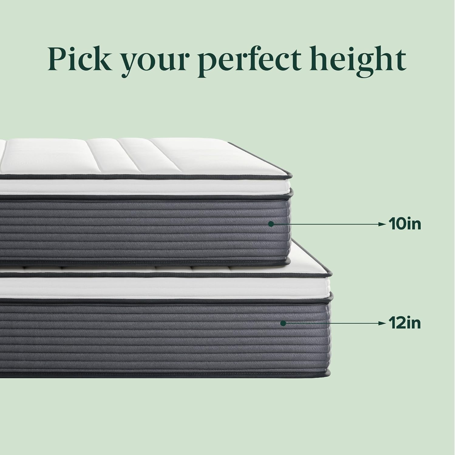 ZINUS 10 Inch True Support Hybrid Mattress - Queen Size, Medium Feel, Fiberglass Free, Motion Isolation