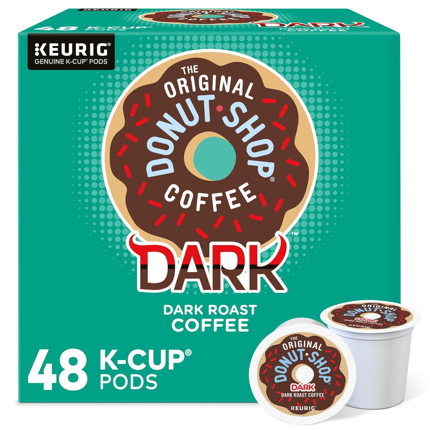 Original Donut Shop Coffee - Dark Roast K-Cup Pods | Single Serve, 48 Count for Rich Flavor