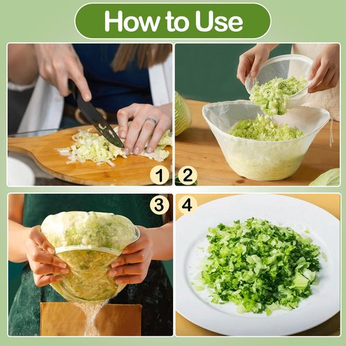 5 Pack Reusable Fine Mesh Cheesecloth Bags for Straining, 14‘’x5‘’ Bowl-Shaped Food Filter Bag, Great for Nut Milk, Juice, Soy Milk, Nylon Juicer Bags(S)