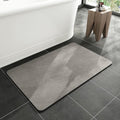 MontVoo Bath Mat - Non-Slip Rubber Backing | Quick-Dry Faux Suede - Grey 16x24" Shower Rug