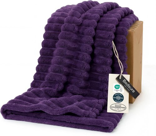 Bedsure GentleSoft Purple Fleece Blanket - Cozy 50x60 Inch Throw for Women & Girls