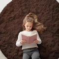 OLANLY Round Coffee Rugs - Soft, Fluffy Shag Area Rug, 5 ft Circle for Bedroom & Living Room Decor