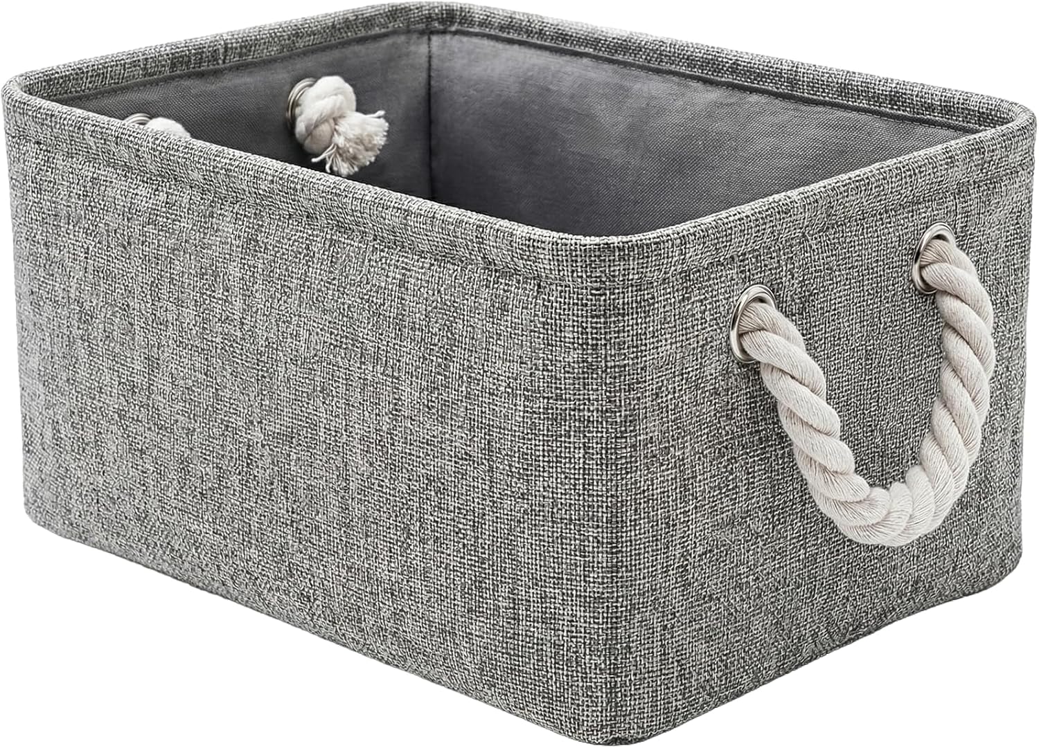 TheWarmHome Storage Bins - Grey Fabric Storage Baskets for Organizing | 11.8x7.9x5.2 Inch Closet Organizer