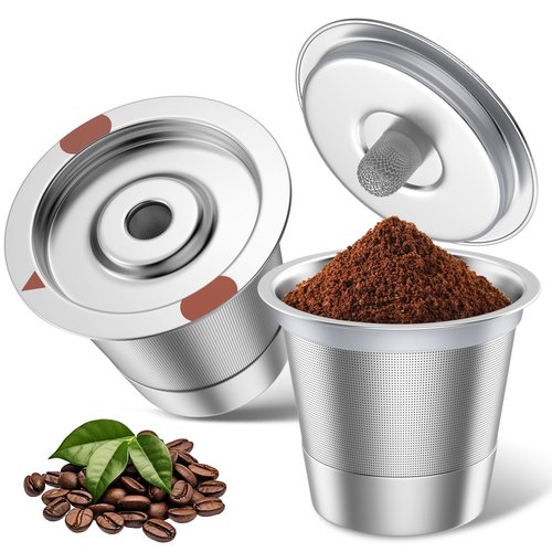 Reusable K Cups,Stainless Steel K Cups for Keurig,Keurig Reusable Coffee Pods for Keurig 1.0 & 2.0 Coffee Makers BPA-Free Refillable Coffee Filters (2)