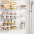 Veken Shower Caddy - 6-Pack Rustproof & Waterproof Adhesive Shelves | Large Bathroom Organizer in White