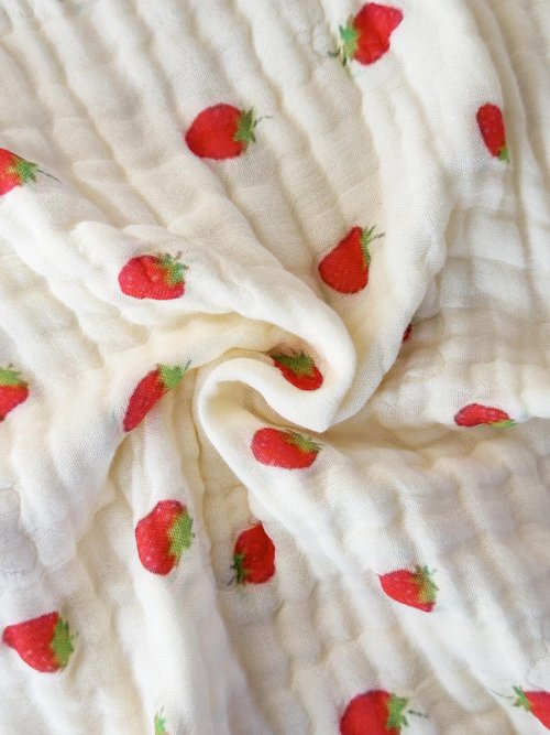 Ultra Soft 6-Layer Muslin 100% Cotton Baby Blanket 41"x41" Breathable Lightweight Strawberry Swaddle Blankets for Baby Toddlers Birthday Gifts All Seasons