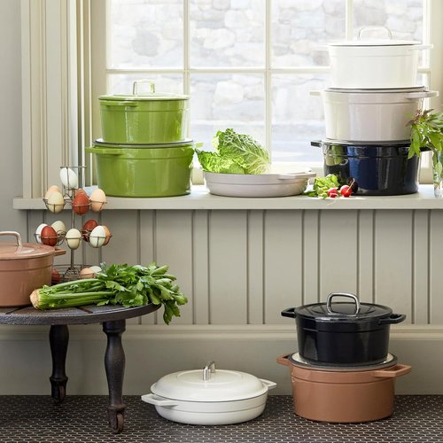 Martha by Martha Stewart 7 QT Enameled Cast Iron Dutch Oven - Crescent Moon Finish