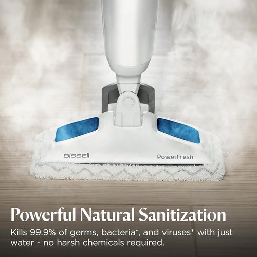 BISSELL Steam Mop 1940A - PowerFresh Floor Cleaner with Natural Sanitization & Easy Scrubber | 12” Cleaning Path for Hard Wood & Tile