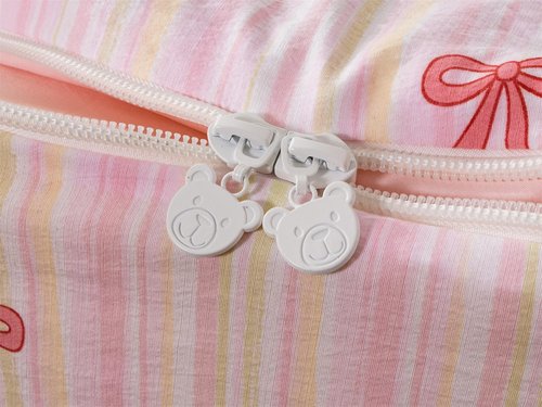 Aimuan Bow Comforter Set Zipper Bedding Set for Girls, Twin Kids Bedding Set Bowknot Comforter Set, All in one Zipper Bedding (Pink-Colorful, Twin)