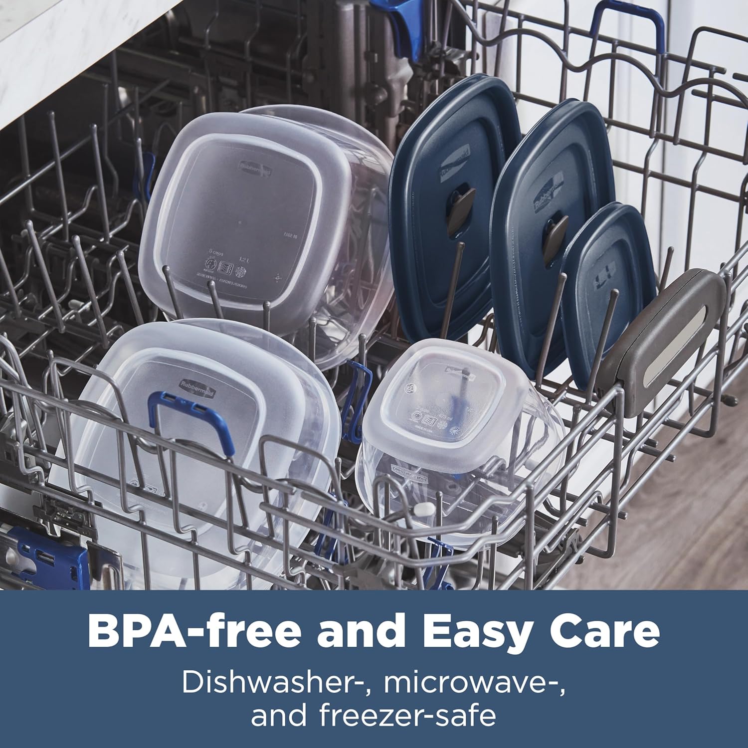 Rubbermaid Easy Find Lids® Food Storage Containers - 26-Piece Set with Vented Lids, Blue