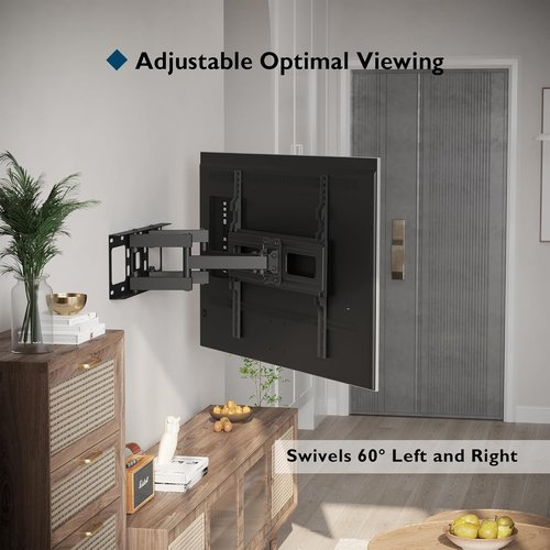 BONTEC Full Motion TV Wall Mount - Fits 23-70 Inch TVs, Swivel & Tilt Dual Arms, Holds Up to 99 lbs