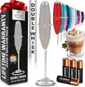Zulay Kitchen Milk Frother - Powerful Handheld Whisk for Coffee, Lattes & Matcha - Includes 4 Duracell Batteries