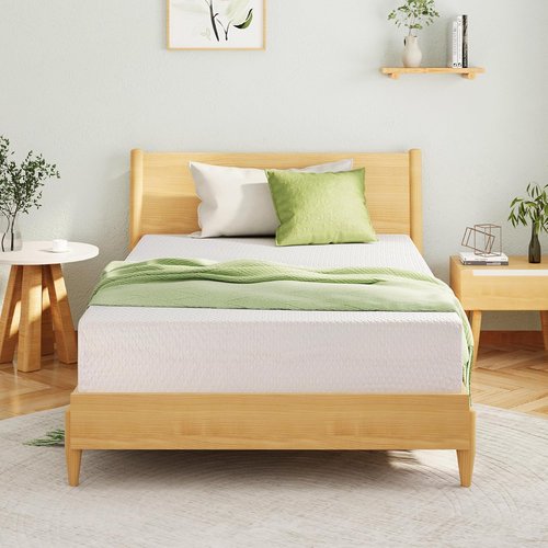 EGOHOME Memory Foam Mattress - 10 Inch Medium Firm Support with Cooling Green Tea Gel | 75''L x 54''W, White