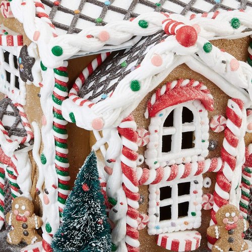 Kurt S. Adler Light-Up Gingerbread House | 14-Inch Battery-Operated Holiday Decor