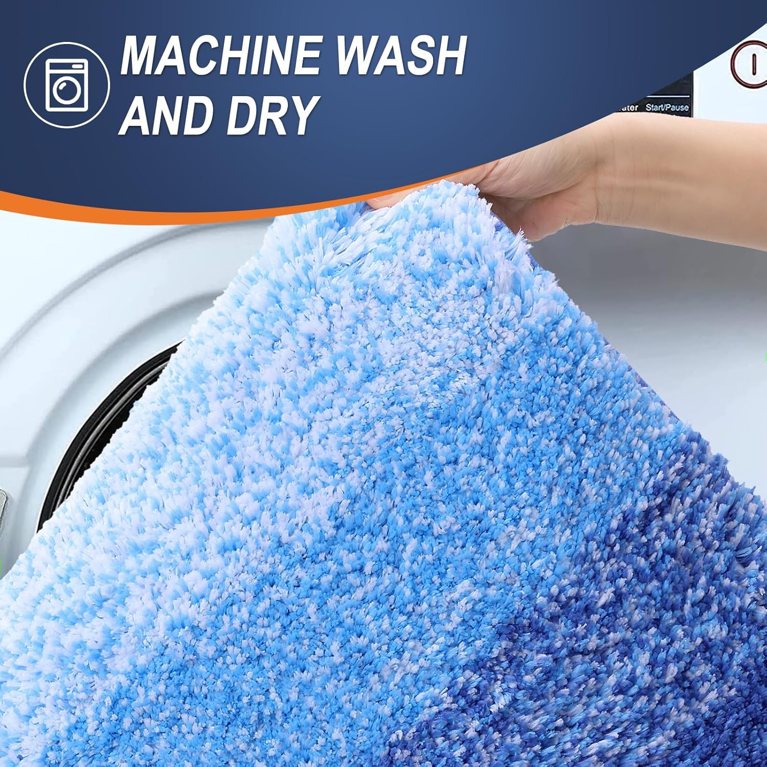 OLANLY Bathroom Runner Rug - Extra Soft, Absorbent Microfiber | Quick Dry, Washable, 45x27, Light Royal Blue