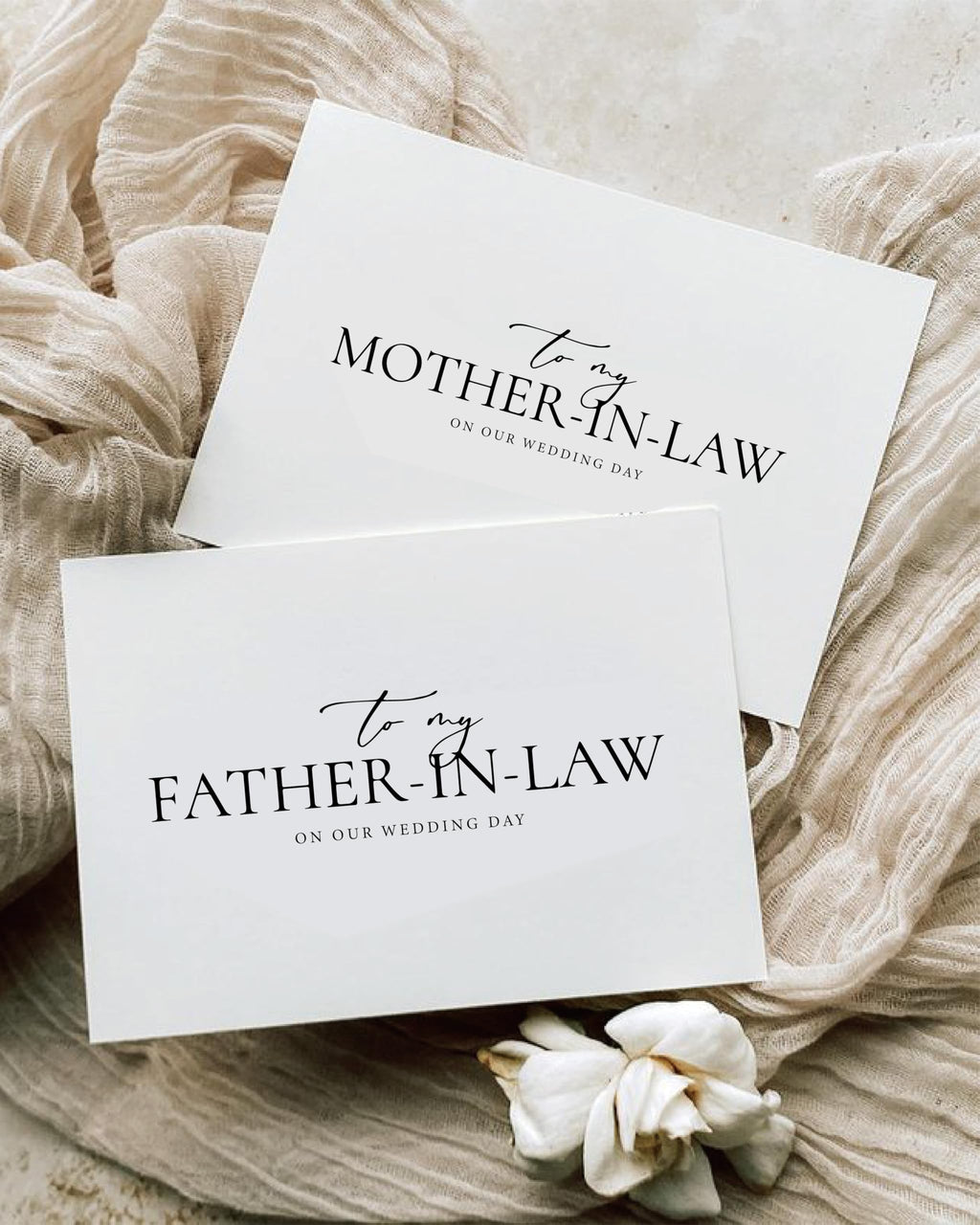 Set of 2 Parents In-Law Wedding Cards, For Bride/Groom's Parents, To My Father/Mother In-Law On Our Special Day