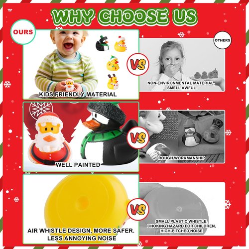Advent Calendar 2025 Christmas Rubber Duck 24 Days Countdown Calendar Xmas Fun Duckie Bath Party Favor Gifts Toys for Kids Toddlers Boys Girls