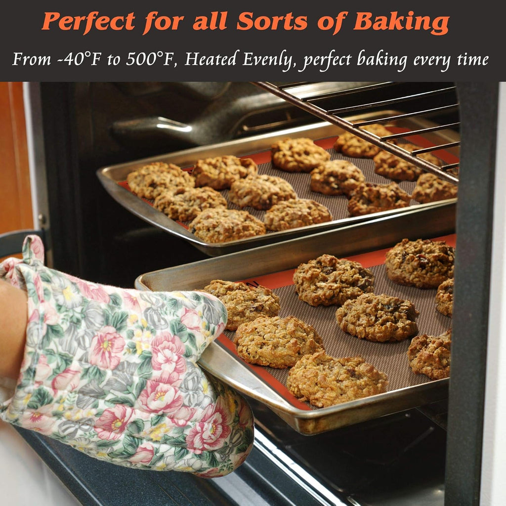 Skiennix Silicone Baking Mat - Non-Stick, Reusable Oven Liner | Set of 2 Half Sheet Mats