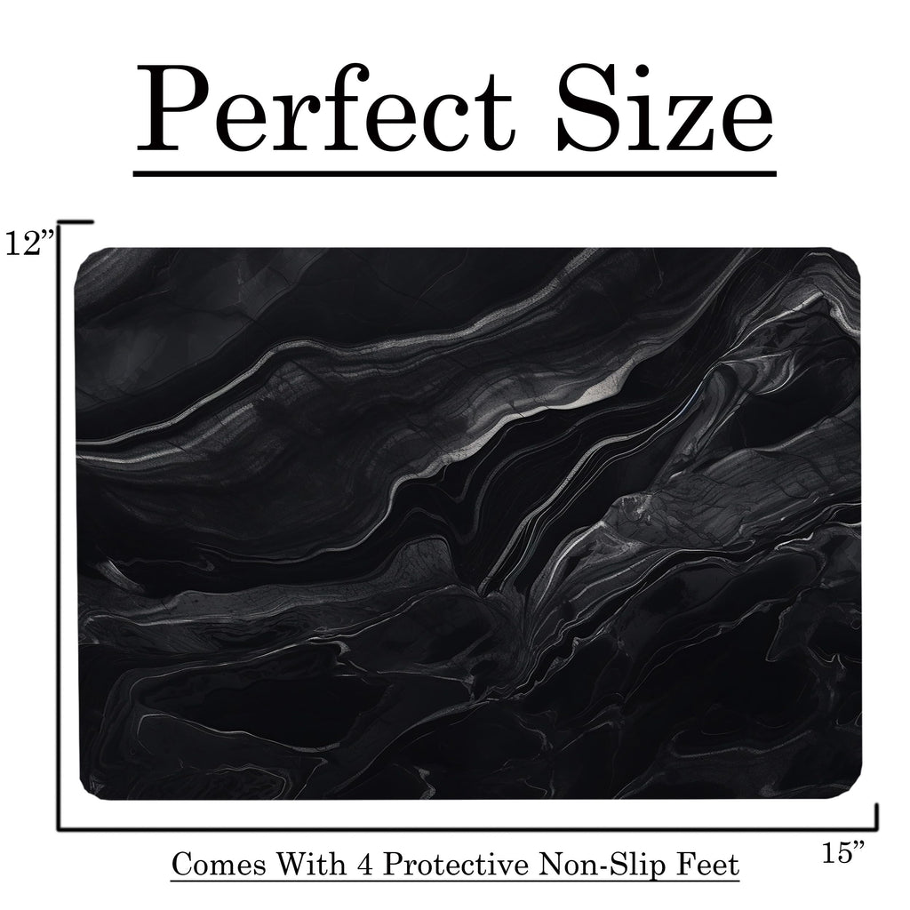 Black Marble Kitchen Glass Cutting Board Ocean Decorative Gift Marbled Granite Stone Rock Gift For Her Mom Wife (Black Marble)
