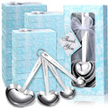 Yinder 50 Set Heart Shaped Measuring Spoons Wedding Favors for Guests Measuring Spoon Favors Gift with Gift Box and Thank You Card for Wedding Bridal Shower Baby Shower Birthday Souvenirs(Blue)