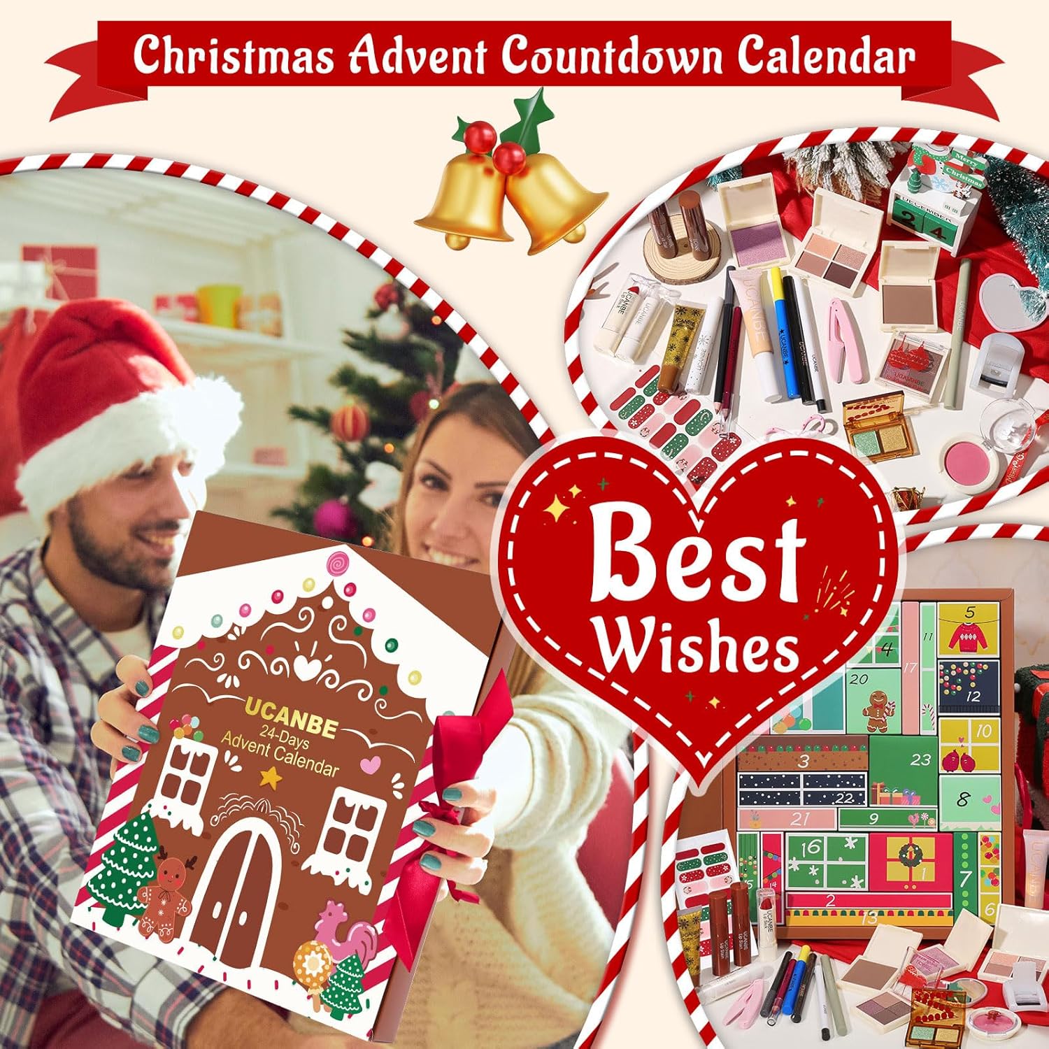 UCANBE Makeup Advent Calendar 2025 - 24 Days of Festive Beauty Gifts for Women & Teens