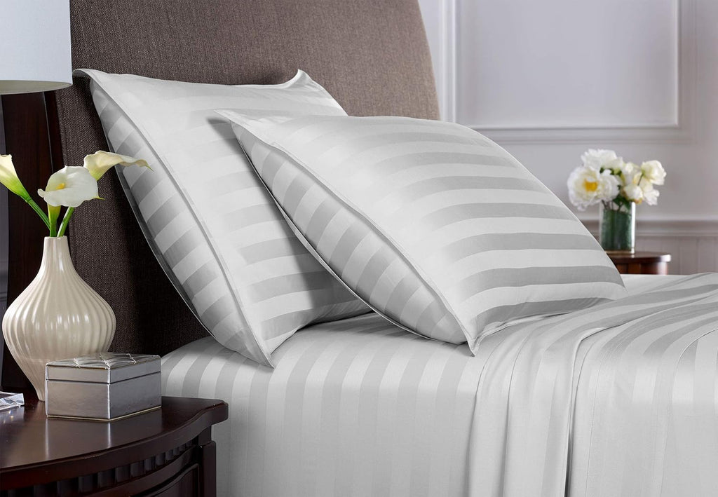 Pure Bamboo California King Sheets - 100% Organic Viscose Bed Sheet Set, Soft & Cooling, Jacquard White