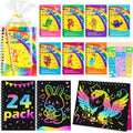 24Pack Rainbow Scratch Notebook Party Favor For Kids 4-8 8-12 Scratch Art Paper Basket Stuffers, Easter Coloring Books Classroom School Exchange Prizes Girl Toys Boy Students Toddlers Goodie Bags