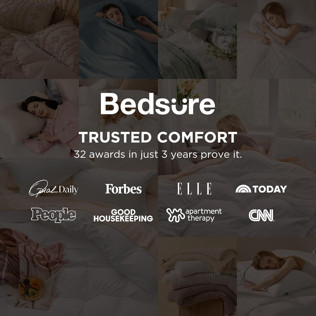 Bedsure King Size Duvet Cover Set - Extra Soft Prewashed Cotton-Like Bedding, Light Brown | 3 Pieces, Zipper Closure