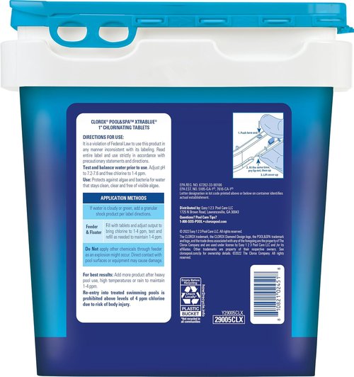 Clorox® Pool&Spa™ XtraBlue Chlorinating Tablets - Kills Bacteria & Algae | Ideal for Small Pools (5 LB)