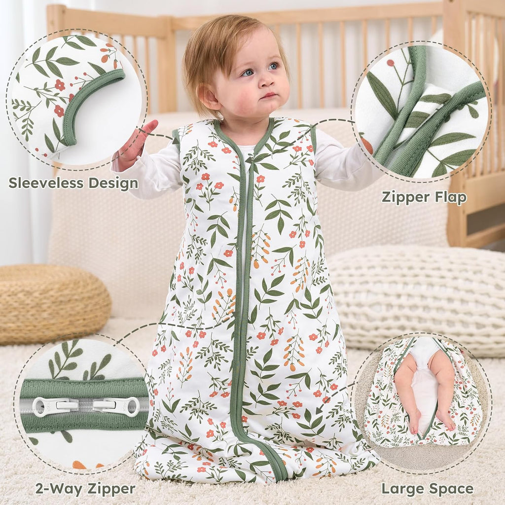 Yoofoss Baby Sleep Sack - 1.5 Tog Wearable Blanket for 12-18 Months | 100% Organic Cotton, Warm & Comfy