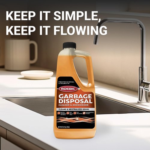 Roebic K-27 Garbage Disposal Cleaner, Liquid Sink and Sewer Drain Deodorizer with Bacteria Enzymes, Kitchen Odor Eliminator, 32 fl oz