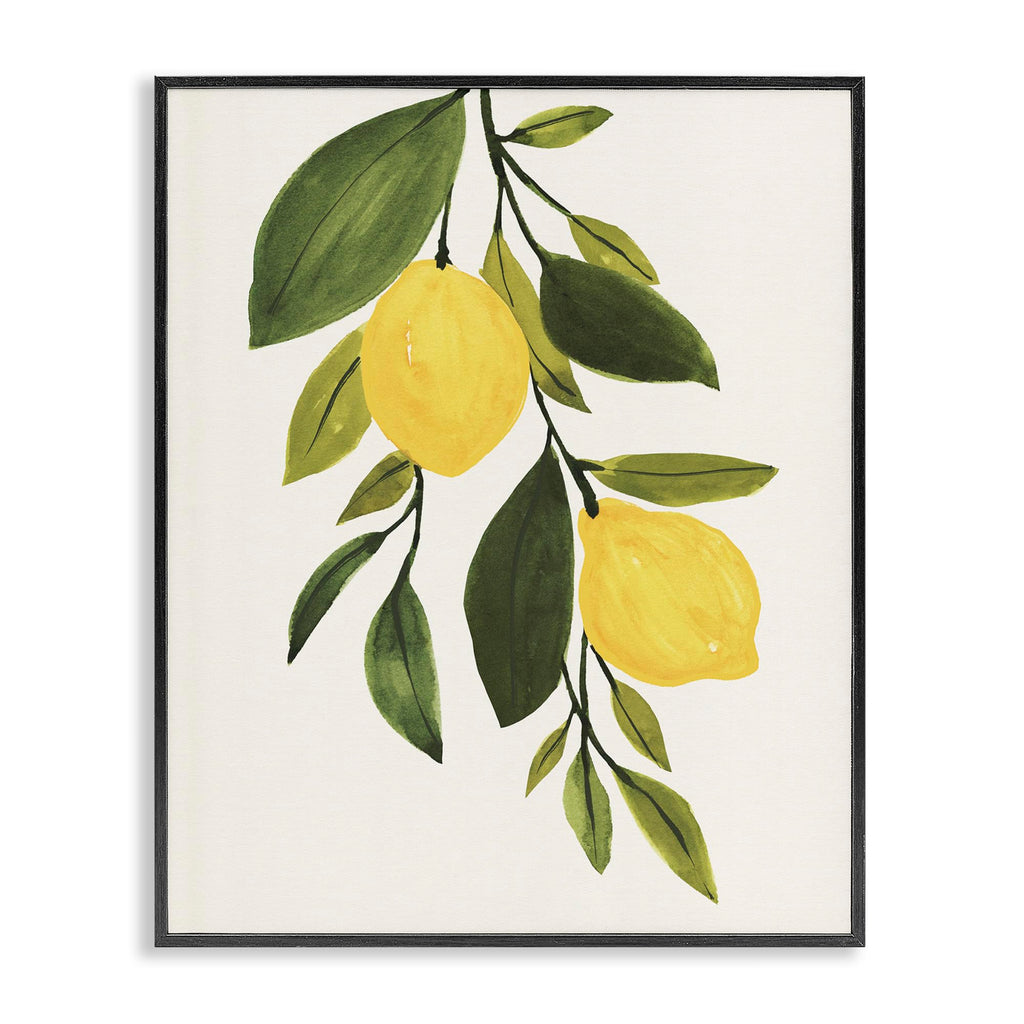 'Simple Yellow Country Lemon Leaf'| Framed Giclee Art