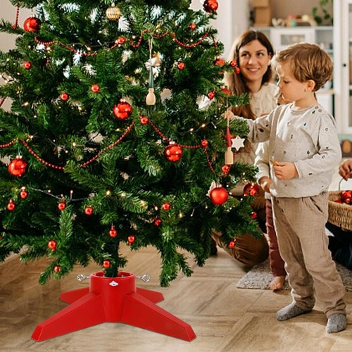 FORUP Christmas Tree Stand - Durable Base Holder for Real Trees | Red Color