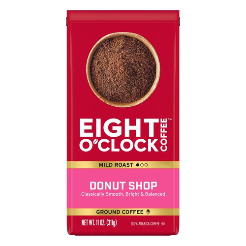 Eight O'Clock Coffee Donut Shop, 11 Ounce (Pack of 1), Mild Roast 100% Arabica Ground Coffee, Kosher Certified