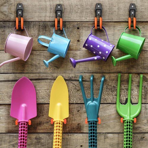 HUPBIPY Heavy Duty Garage Hooks - J Shaped Wall Mounted Storage System for Tools & Ladders | 4 Pack