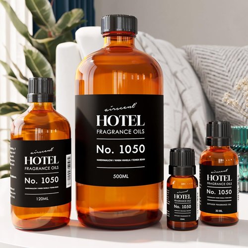 AirScent Warm Vanilla Diffuser Oil No. 1050 - Marshmallow & Tonka Bean Fragrance - 120 mL Dropper Bottle
