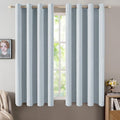MIULEE Blackout Curtains - 100% Thermal Insulated Chambray Blue Grommet Drapes | Luxury Room Darkening, 52 x 45 Inch (2 Panels)