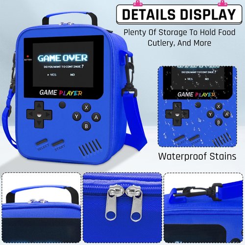 ZHIMEBYE Kids Rolling Backpack for Boys - 3PCS Gamer Boys Rolling Backpack with Lunch Bag Set, Elementary Middle School Roller Bookbag with Adjustable Handle for Travel & School