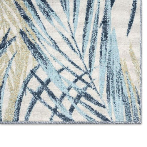 Tommy Bahama Malibu Palm Springs Coastal Indoor/Outdoor Area Rug, Ivory/Aqua Blue, 7'10"x10'2"