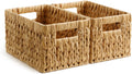 StorageWorks Wicker Baskets - Organizing Storage Baskets with Built-in Handles | Medium 2-Pack in Natural Hyacinth