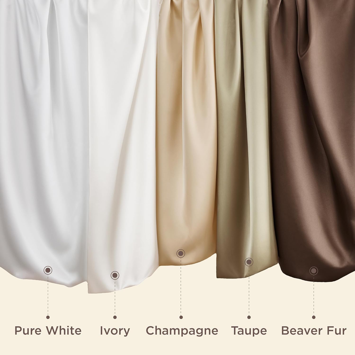 Bedsure Satin Pillowcase - Luxurious Ivory Silky Pillowcases for Hair & Skin | 20x30 Inches, 2-Pack