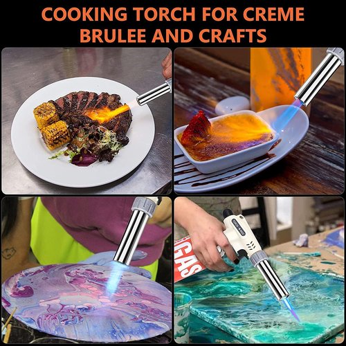 Culinary Professional Butane Torch - Adjustable Flame Cooking Tool for Crème Brûlée | Upgrade Design