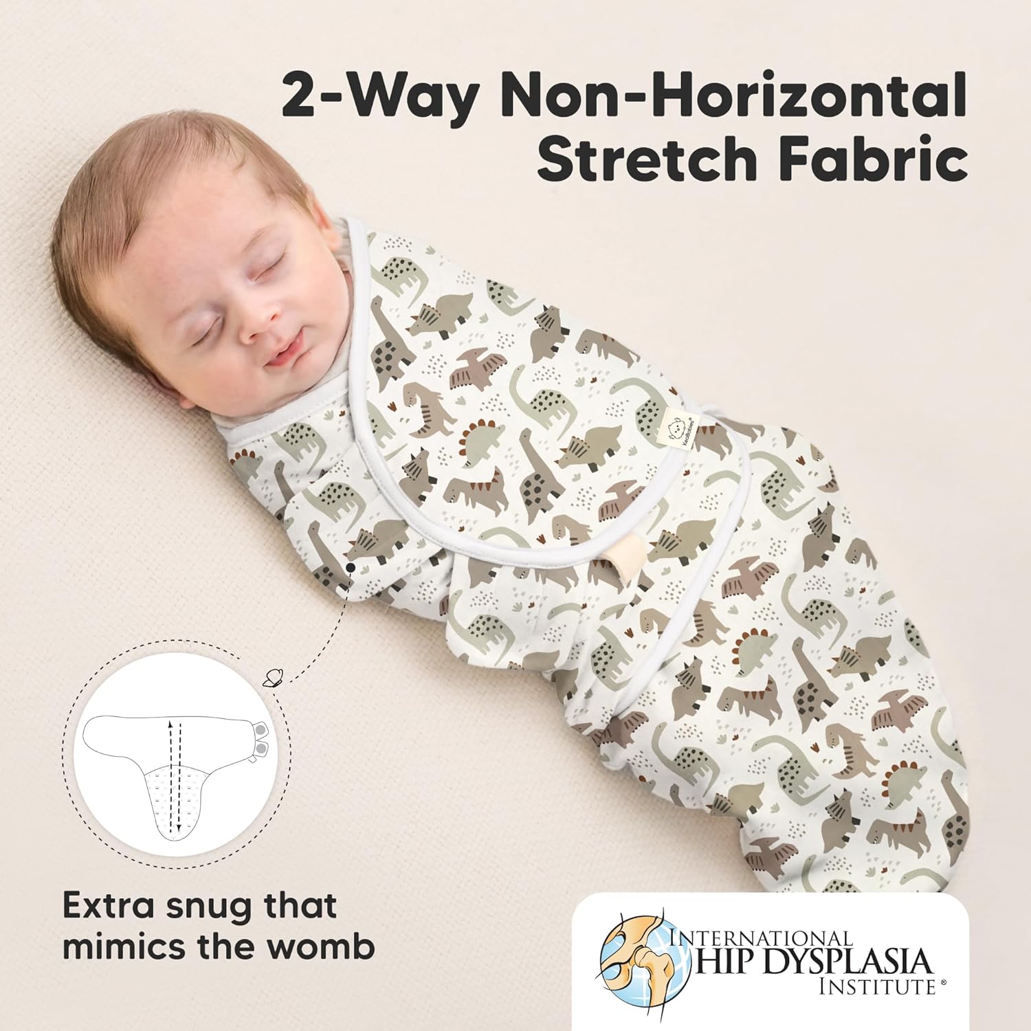 Organic Baby Swaddle Sleep Sacks by 3-Pack | Soft & Snug for Newborns 0-3 Months - Dino Ridge