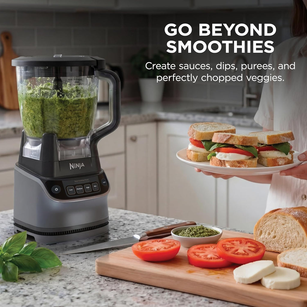 Ninja UltraCrush Professional Kitchen System - 1500W Blender & Food Processor | 72oz Capacity, Silver | Total Crushing Technology for Smoothies & Chopping