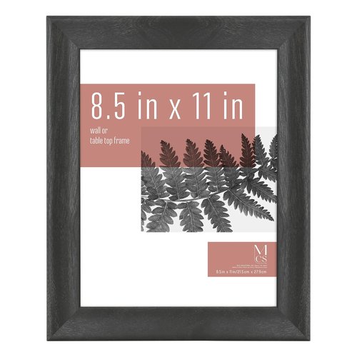 MCS Studio Gallery Classic 8.5x11 Picture Frame Black Woodgrain, Vertical & Horizontal Wall Hanging Large Picture Frame for Photos, Posters & Art Prints (1-Pack)