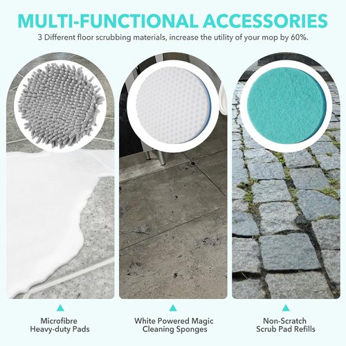 Frescares S7001 Steam Mop Pads - Upgraded All-in-One Cleaning Solution for Hard Floors | 6 Green Pads