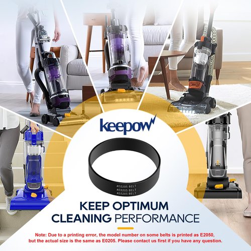 KEEPOW Replacement Belt Compatible with Eureka Vacuum Belt, Part E0205 Power Speed Vacuum Belts Fit for Eureka Model NEU280, NEU182A, NEU202, NEU182B, NEU188A, NEU181A, NEU182, NEU188B (3 Pack)