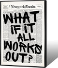 Skiennix Retro Black and White New York Newspaper Canvas Art - Positive Affirmation Wall Decor | 8x12in